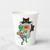 ハロウィーンのおっかな猫 紙コップ (裏面)
