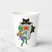ハロウィーンのおっかな猫 紙コップ (正面)