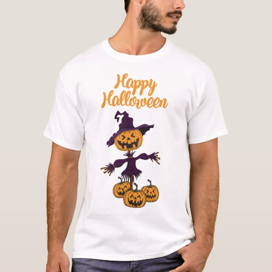 ハロウィーンのおどかし案山子 Tシャツ (正面)