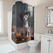 ハロウィーンのおばけチワワのかぼちゃ シャワーカーテン (インサイチュ)