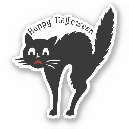 ハロウィーンのおばけ猫 シール (正面)