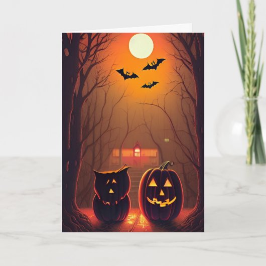 ハロウィーンのおばけ カード (正面)