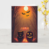 ハロウィーンのおばけ カード (黄色い花)