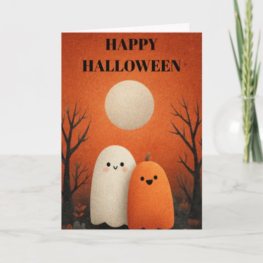 ハロウィーンのおばけ カード (正面)