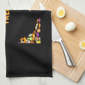 ハロウィーンのおやつらのための眠い動物！クラシック キッチンタオル (四つ折り)