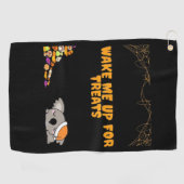 ハロウィーンのおやつらのための眠い動物！クラシック ゴルフタオル (横)