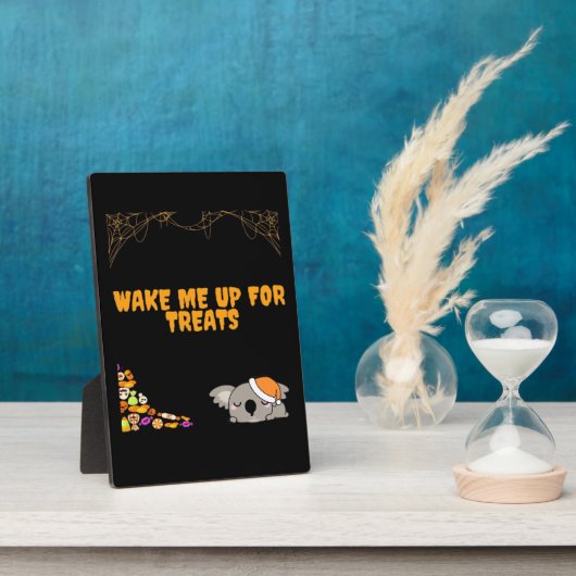 ハロウィーンのおやつらのための眠い動物！クラシック フォトプラーク (側面)