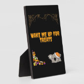 ハロウィーンのおやつらのための眠い動物！クラシック フォトプラーク (側面)