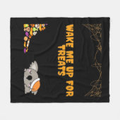 ハロウィーンのおやつらのための眠い動物!クラシック フリースブランケット (正面(横))