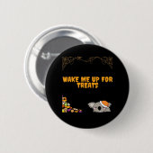 ハロウィーンのおやつらのための眠い動物!クラシック 缶バッジ (正面&裏面)