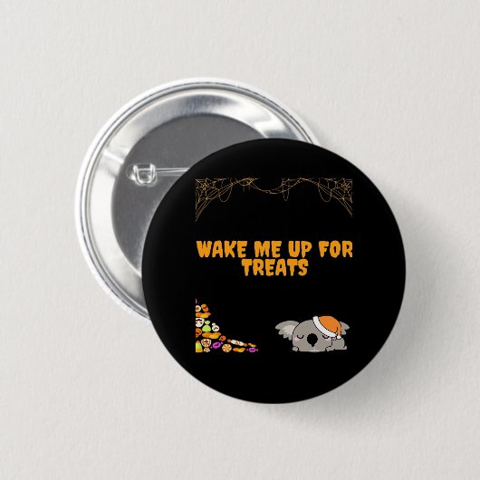 ハロウィーンのおやつらのための眠い動物！クラシック 缶バッジ (正面&裏面)