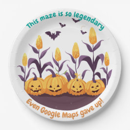 ハロウィーンのお化けトウモロコシ畑 ペーパープレート