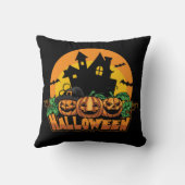 ハロウィーンのお化け屋敷のかぼちゃ クッション (裏面)