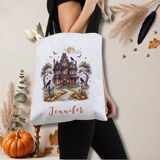 ハロウィーンのお化け屋敷 トートバッグ