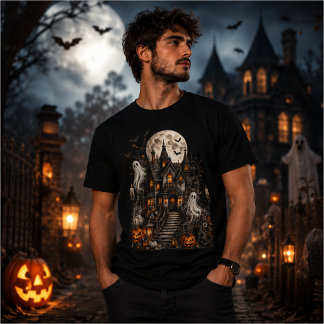 ハロウィーンのお化け屋敷 Tシャツ