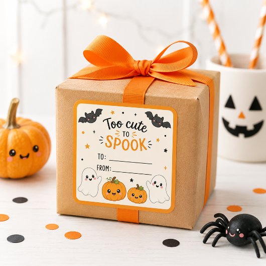 ハロウィーンのお菓子に貼って可愛いステッカー スクエアシール