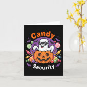 ハロウィーンのお菓子のセキュリティボー・パンプキン・ゴースト カード (黄色い花)
