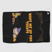 ハロウィーンのお菓子の準備ができて眠いナマケモノ！クラシックT ゴルフタオル (横)