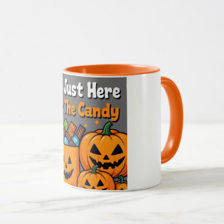 ハロウィーンのお菓子マグカップ "お菓子目当てです" - 面白いハロウィーン マグカップ