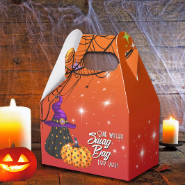ハロウィーンのお菓子箱 デザインパンプキンと魔女の帽子 フェイバーボックス