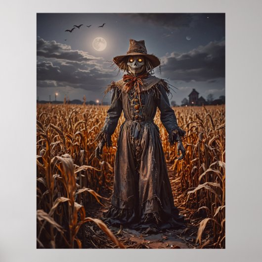 ハロウィーンのかかしのポスター ポスター (正面)