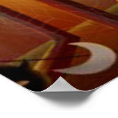 ハロウィーンのかかし、こうもりとカボチャ ポスター (角)