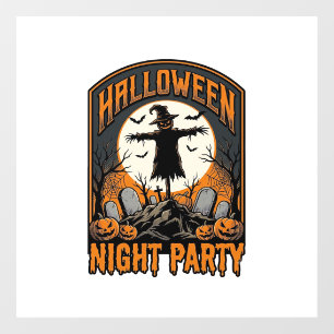 ハロウィーンのかかしTシャツ ビンテージ 墓場 パーティー_ ウィンドウサイン