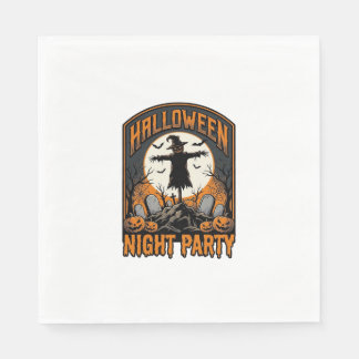 ハロウィーンのかかしTシャツ ビンテージ 墓場 パーティー_ スタンダードランチョンナプキン