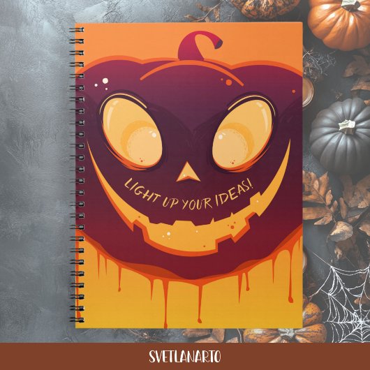 ハロウィーンのかぼちゃの顔 スパイラルノート ノートブック