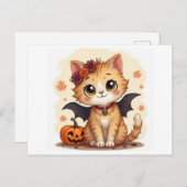 ハロウィーンのかわいいカード贈り物 シーズンポストカード (正面/裏面)