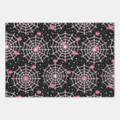 ハロウィーンのかわいいシンボルをトリックまたは治療する ラッピングペーパーシート (正面)