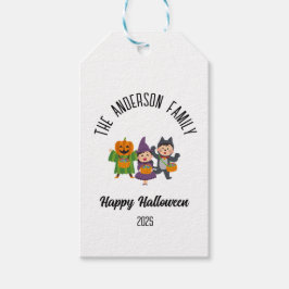 ハロウィーンのかわいいトリックまたはパーソナライズされたトリート名 ギフトタグ