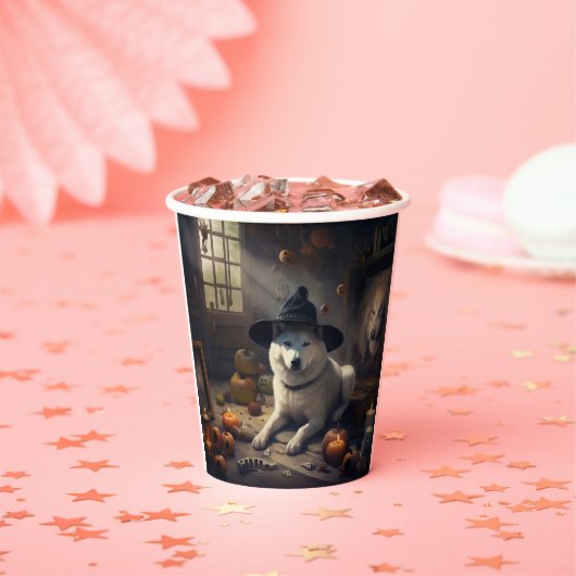 ハロウィーンのかわいい秋田犬のかぼちゃ 紙コップ (インサイチュ)