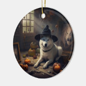 ハロウィーンのかわいい秋田犬 セラミックオーナメント (左)