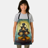ハロウィーンのかわいい魔女とカボチャ エプロン (インサイチュ)
