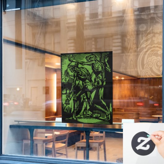 ハロウィーンのために死んだ鉱夫の恐怖が見つかる ウィンドウサイン (カフェ窓)