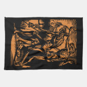 ハロウィーンのために死んだ鉱夫の恐怖が見つかる キッチンタオル (横)