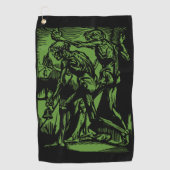 ハロウィーンのために死んだ鉱夫の恐怖が見つかる ゴルフタオル (正面)