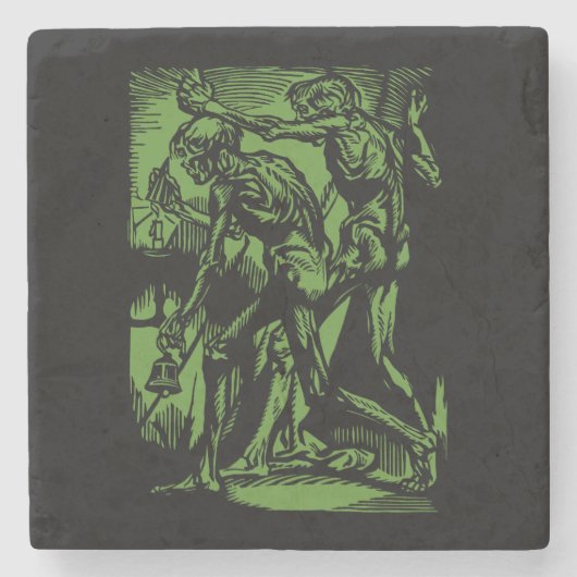 ハロウィーンのために死んだ鉱夫の恐怖が見つかる ストーンコースター (正面)