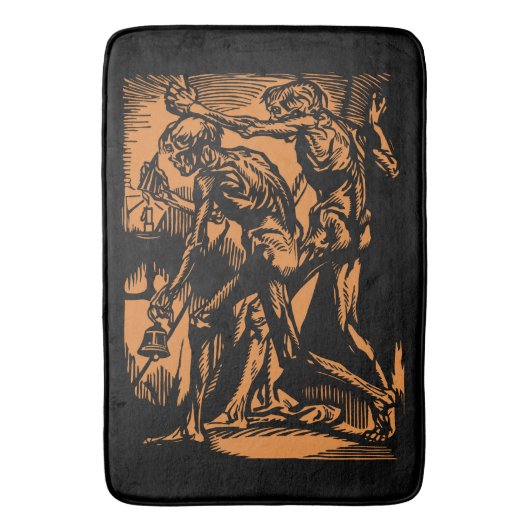 ハロウィーンのために死んだ鉱夫の恐怖が見つかる バスマット (正面縦)