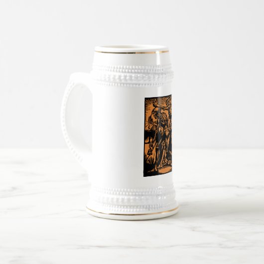 ハロウィーンのために死んだ鉱夫の恐怖が見つかる ビールジョッキ (正面左)