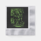 ハロウィーンのために死んだ鉱夫の恐怖が見つかる 縁ありカクテルナプキン (正面)