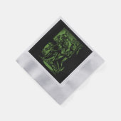 ハロウィーンのために死んだ鉱夫の恐怖が見つかる 縁ありカクテルナプキン (角)