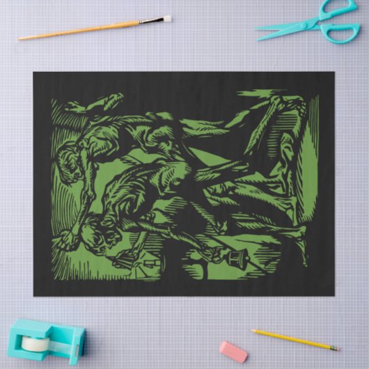 ハロウィーンのために死んだ鉱夫の恐怖が見つかる 薄葉紙 (クラフト)