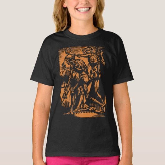 ハロウィーンのために死んだ鉱夫の恐怖が見つかる Tシャツ (正面)