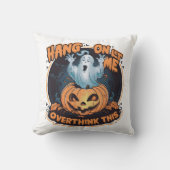 ハロウィーンのためのカボチャからの幸せな幽霊 クッション (正面)