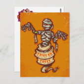 ハロウィーンのためのミイラと古いリボン ポストカード (正面/裏面)