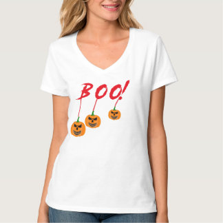 ハロウィーンのつるしカボチャのタイポグラフィーデザイン Tシャツ