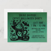 ハロウィーンのはがき，招待，ハローウィンパーティ, ポストカード (正面/裏面)