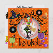 ハロウィーンのまわりにロックイン時計パーティー- SRF 招待状 (正面/裏面)